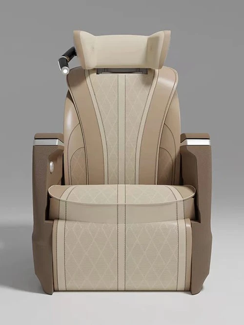 Illuminated van seat next to headrest