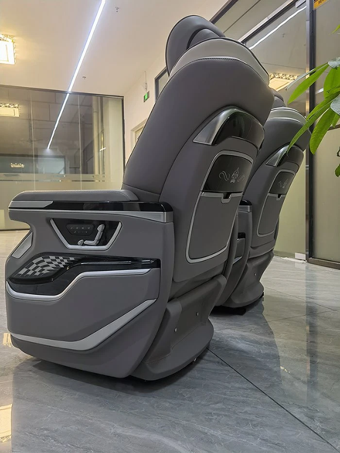 Luxury van seats with wireless charging and ambient lighting