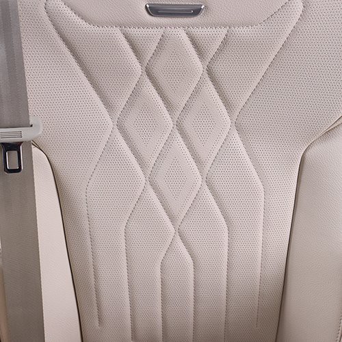 Detail on the back of the van seat Detail on the back of the van seat