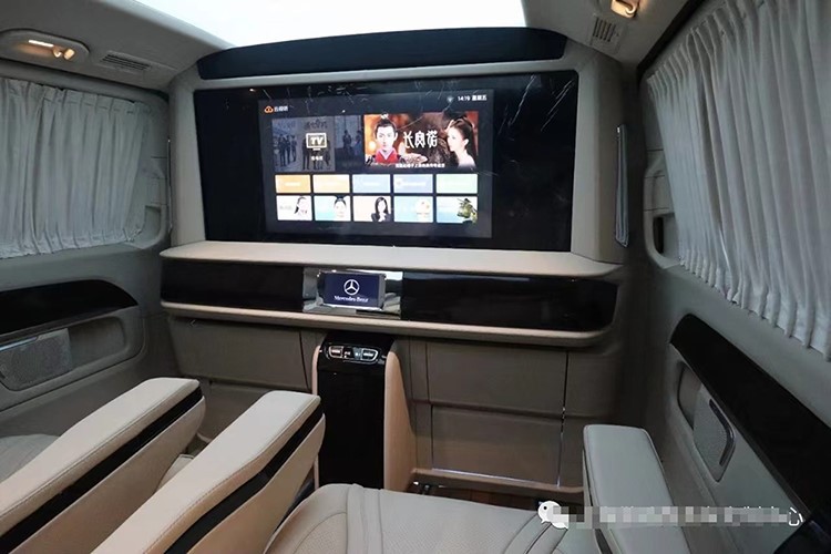 Luxury full partition wall with lifting TV for Mercedes-Benz V-class modification