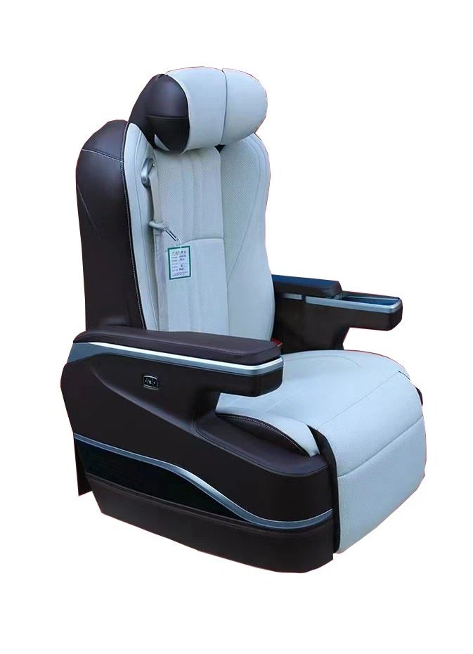 Black and white colorblock captain's chair in Toyota Sienna van