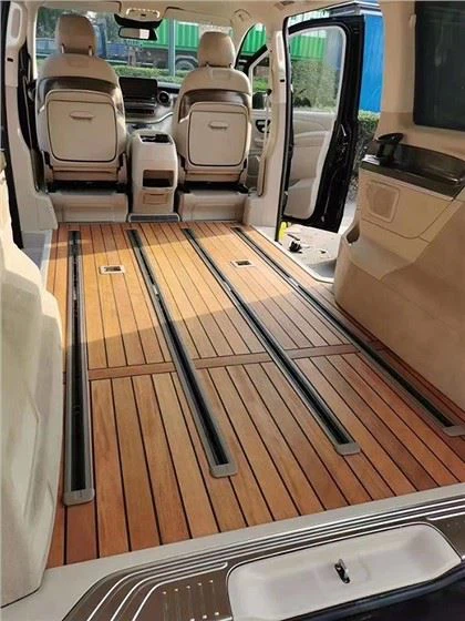 Car Waterproof Teak Flooring For Van Refit Custom Decoration