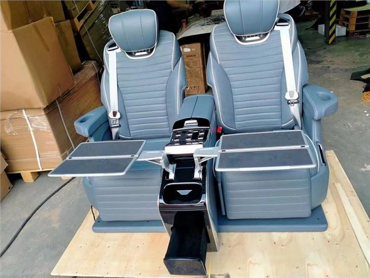 Car rear armrest box seat kit with power drawer mood light